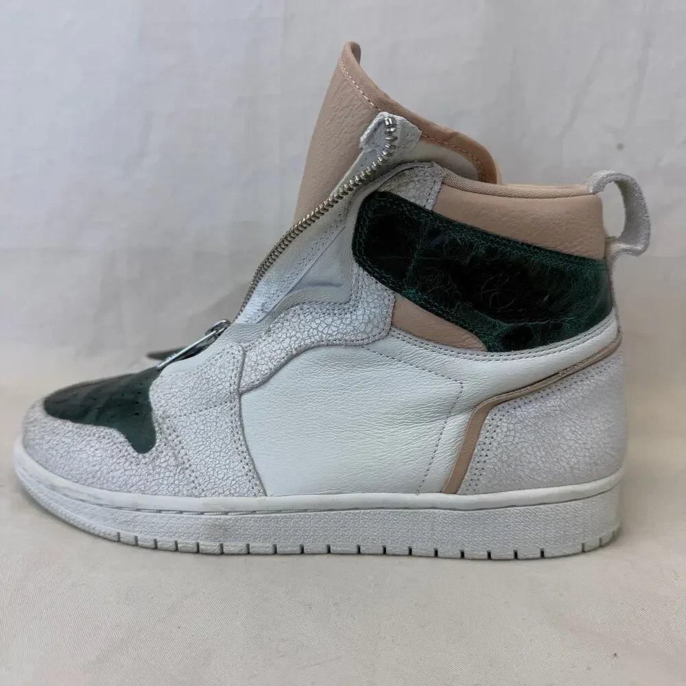 Jordan 1 Retro High Zip Mystic Green Womens Size 8.5 Leather Sneakers AQ3742-003 - Picture 4 of 9